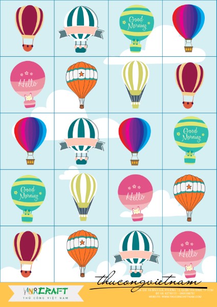 Sticker khinh khí cầu mẫu 1